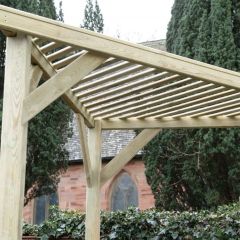 Slatted Corner Pergola, Forest Garden