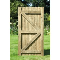 0.9m x 1.75m (3ft x <6ft) Featheredge Gate, Ledged & Braced Sawn Framing (FEG180SG)