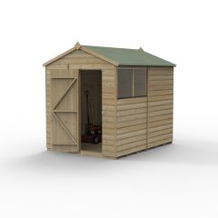 Shiplap clad panels for shed allows flexibility of door/windows 