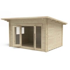 Forest Melbury Log Cabin, 4.0m x 3.0m, 24kg felt, double glazed, home delivery