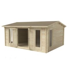 Forest Rushock Log Cabin,5m x 4m,  Double Glazed, 34kg Polyester Felt, Underlay